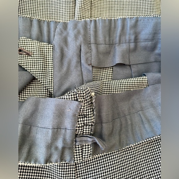 1970s Houndstooth Wool Trousers: Vintage High Waist Pants W36 L28 - Picture 10 of 16
